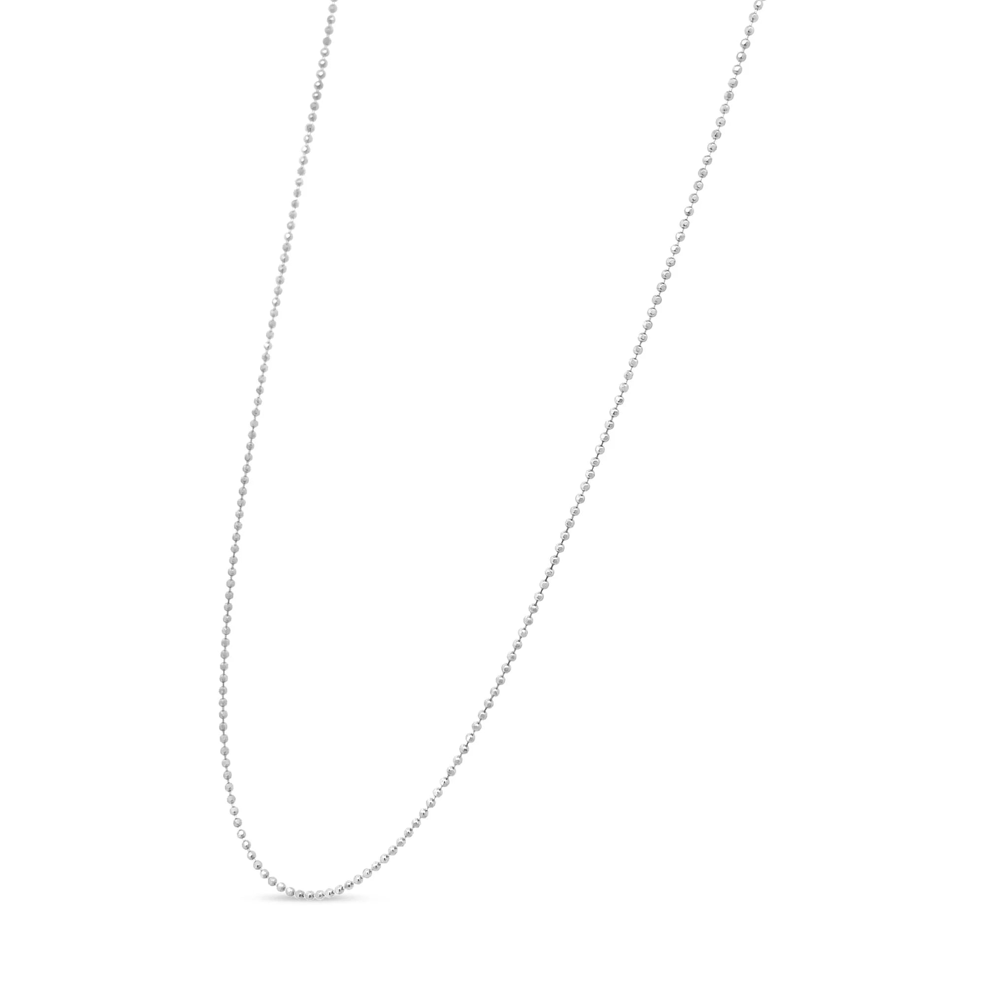 .925 Sterling Silver 0.7mm Slim and Dainty Unisex 18" Inch Ball Bead Chain Necklace Infinite Jewels