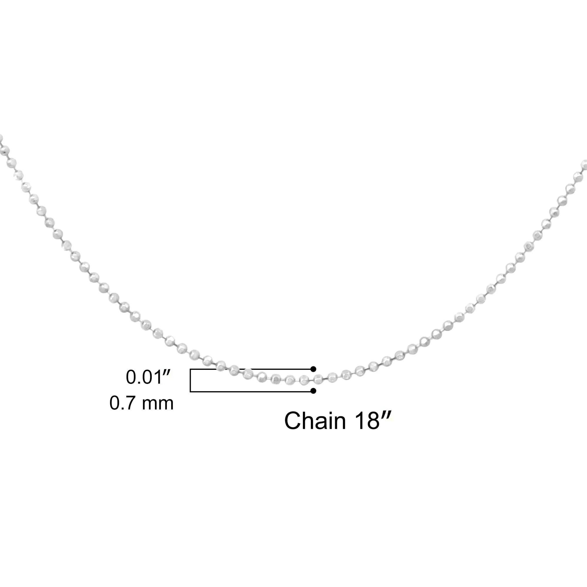 .925 Sterling Silver 0.7mm Slim and Dainty Unisex 18" Inch Ball Bead Chain Necklace Infinite Jewels