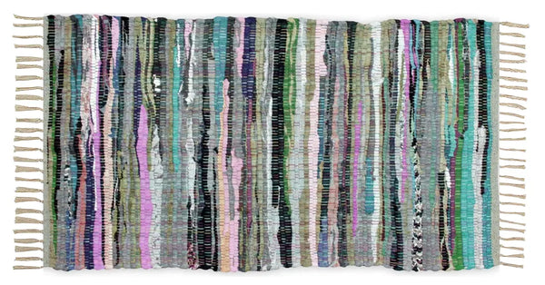 100% Cotton Rag Rug Multicolor Chindi Rug - Hand Woven & Reversible Cozy Trends Collection
