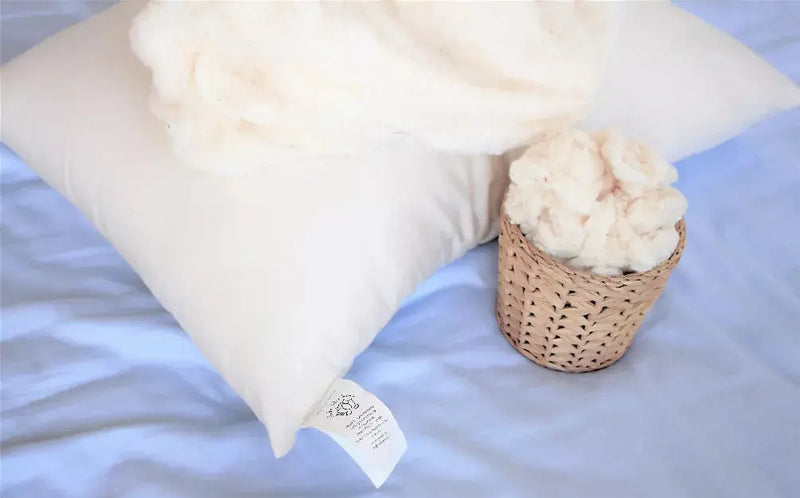 100% GOTS Organic Cotton Pillow w/zip White Lotus Home