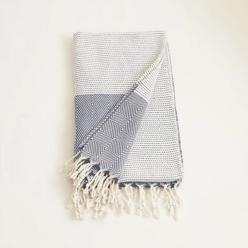 100% Turkish Cotton Handwoven Throw Blankets MIKE & Co. NEW YORK