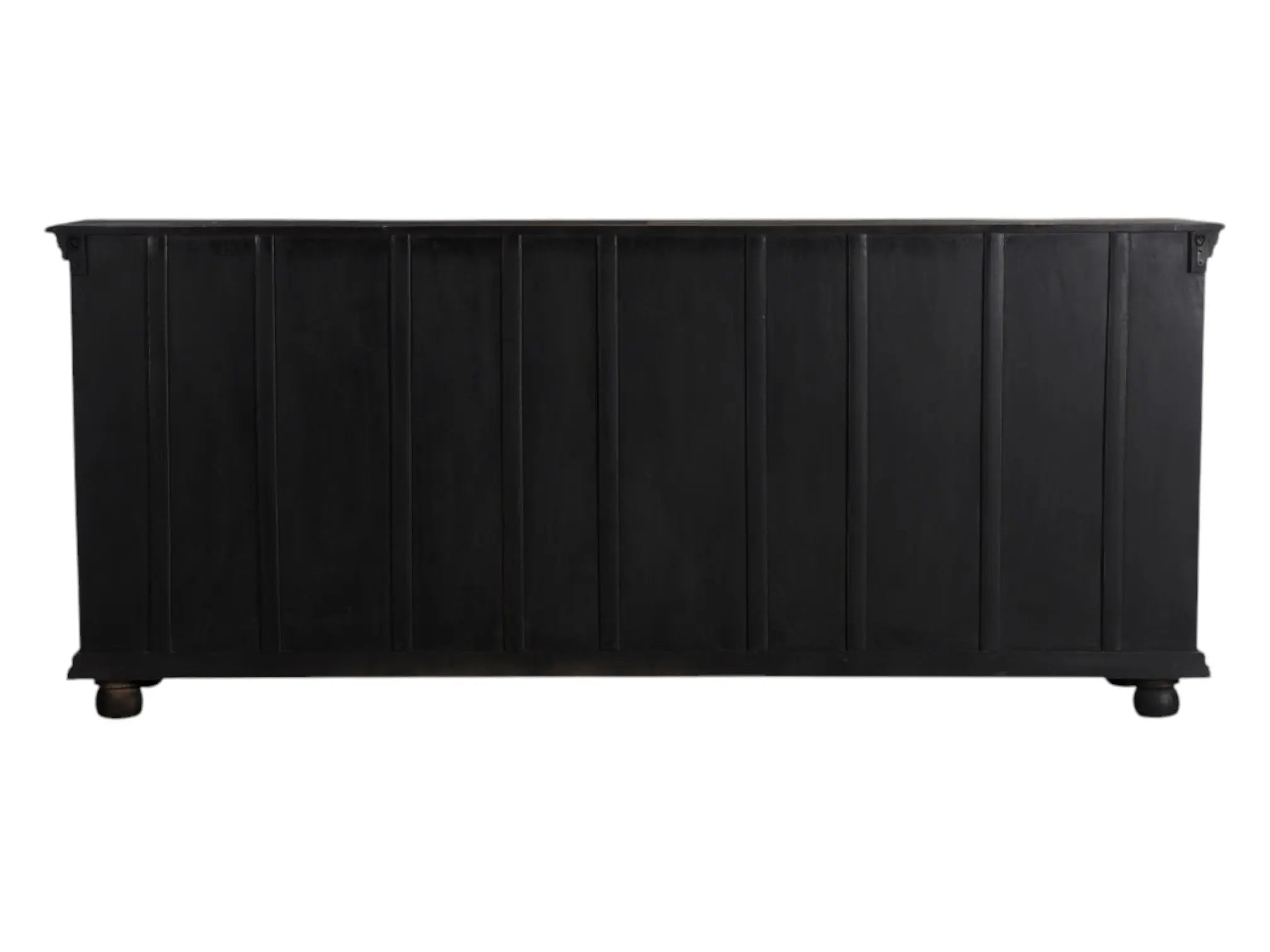 102" Black Distressed Solid Wood Carved Floral Four Drawer Sideboard With Four Doors Homeroots Kitchen & Dining