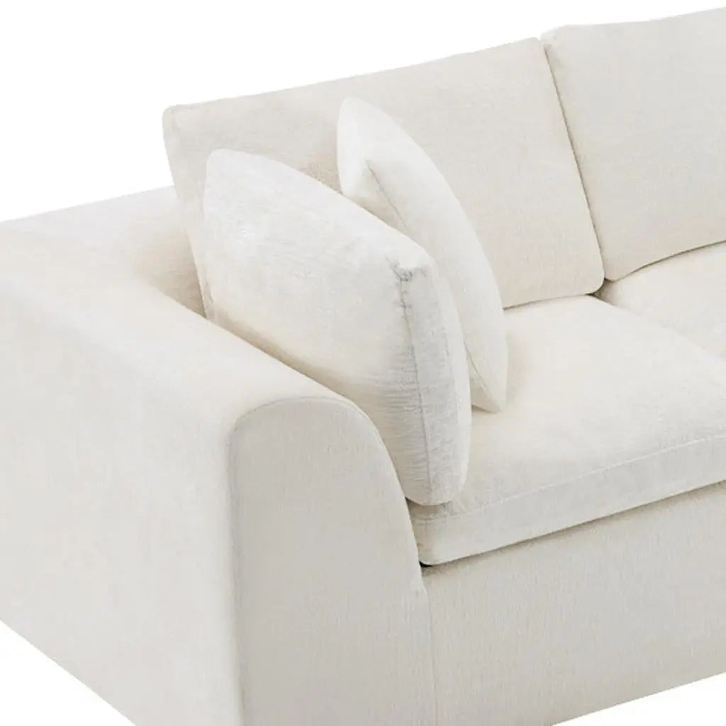 108" Beige Chenille Modular Sofa With Ottoman And Toss Pillows Homeroots Living Room