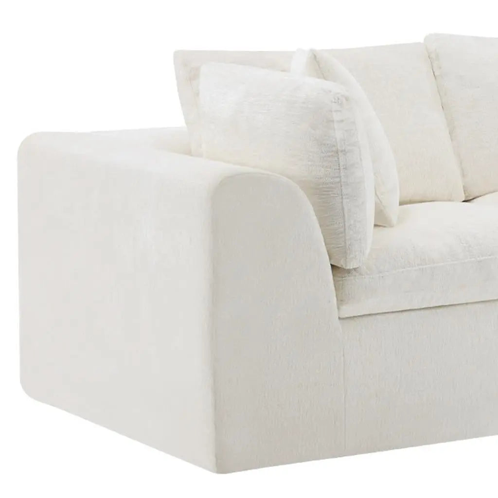 108" Beige Chenille Modular Sofa With Toss Pillows Homeroots Living Room