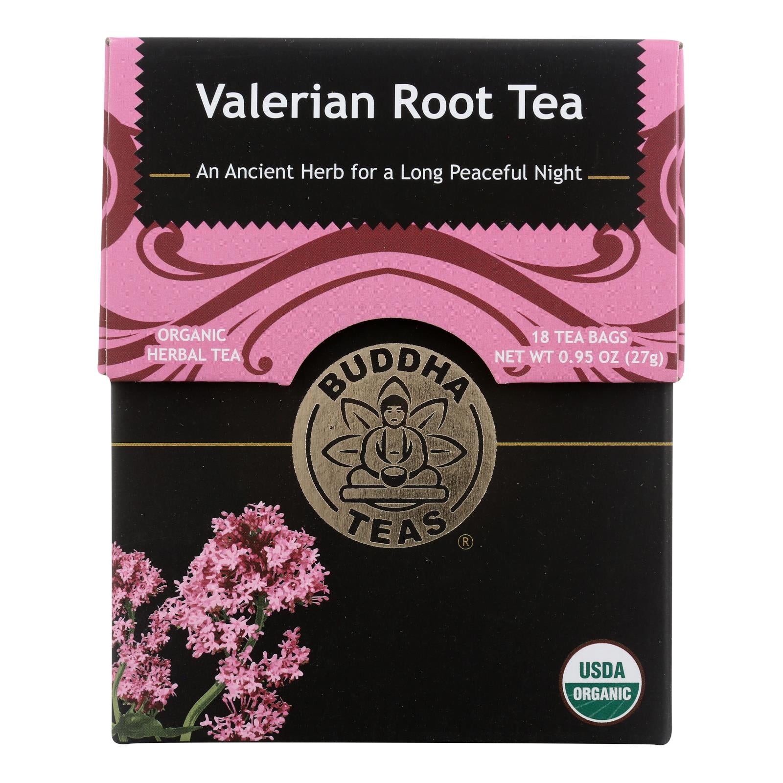 Buddha Teas - Organic Tea - Valerian Root - Case Of 6 - 18 Count - GreatEagleInc