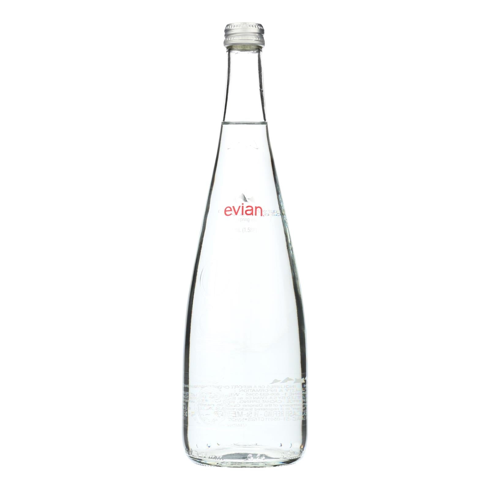 Evian Spring Water  - Case Of 12 - 25.4 Fz Evian