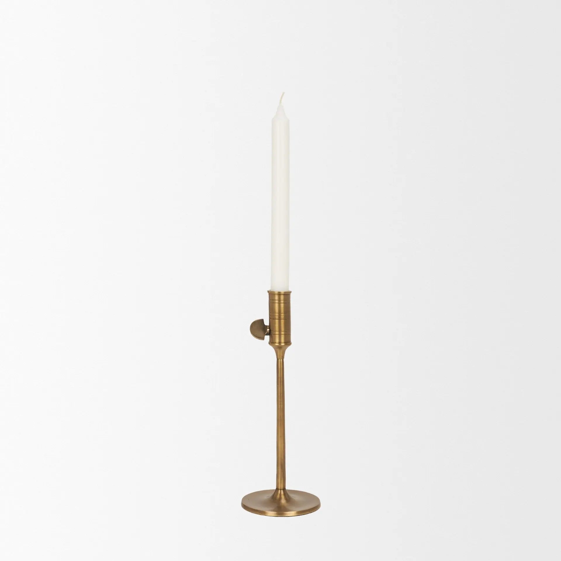 10" Antiqued Brass Metal Tabletop Taper Candlestick Homeroots Home Decor