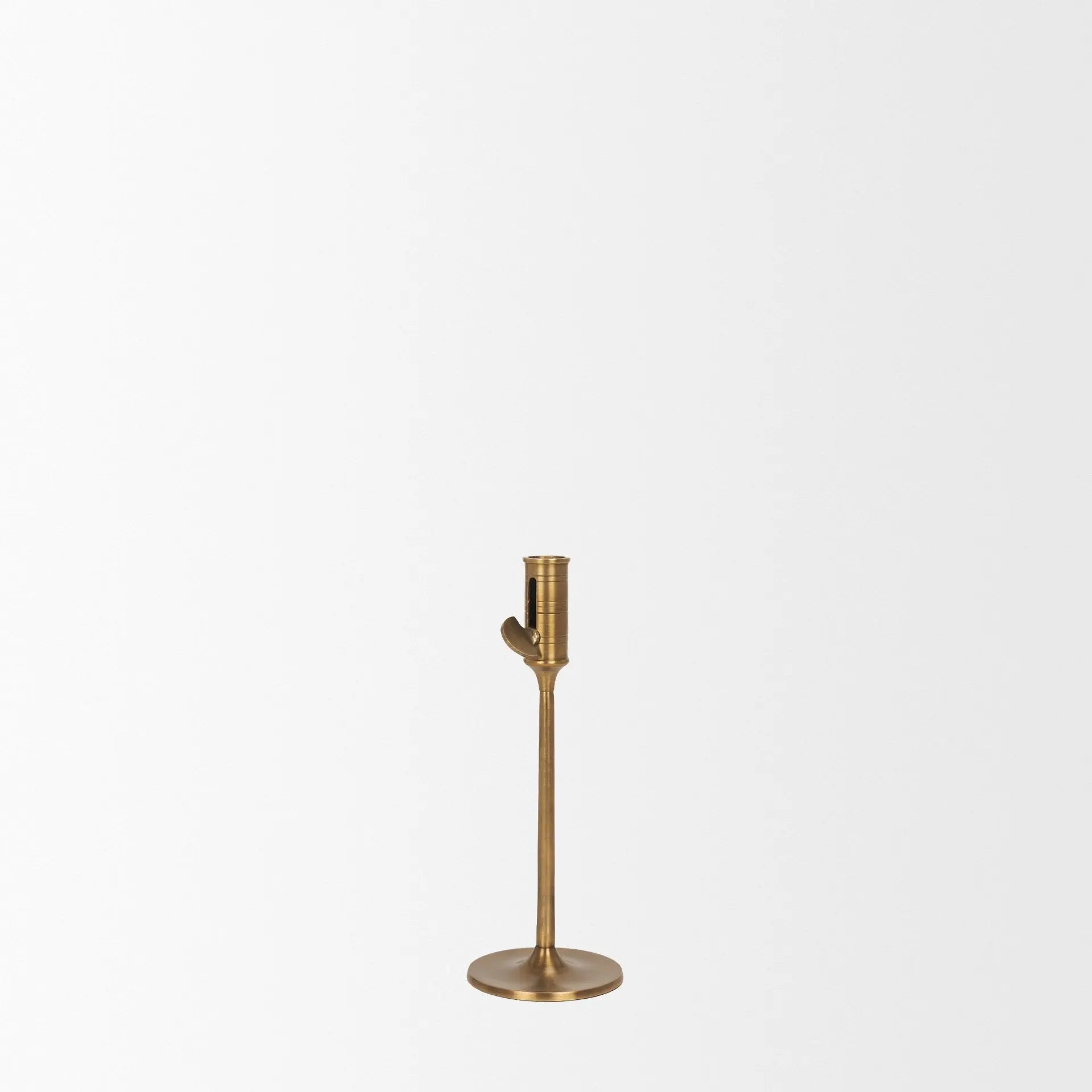 10" Antiqued Brass Metal Tabletop Taper Candlestick Homeroots Home Decor