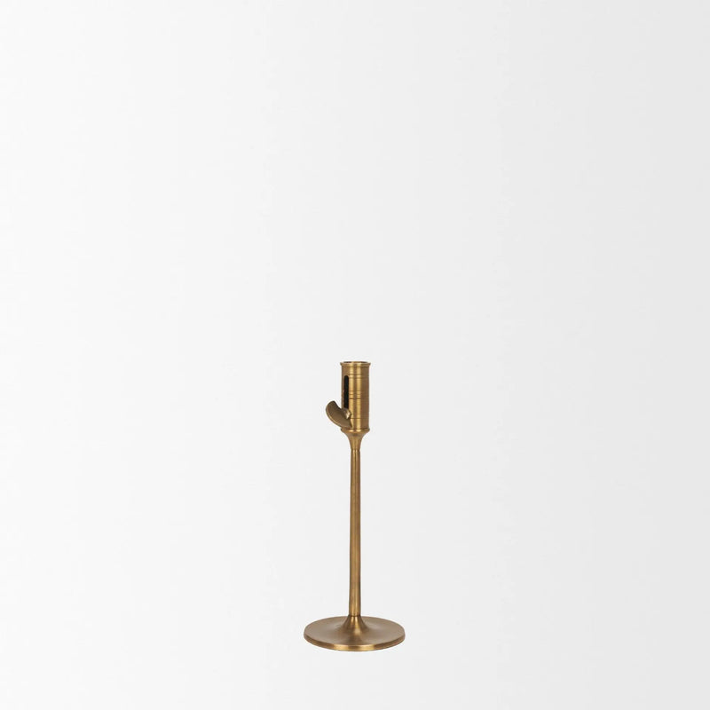 10" Antiqued Brass Metal Tabletop Taper Candlestick Homeroots Home Decor