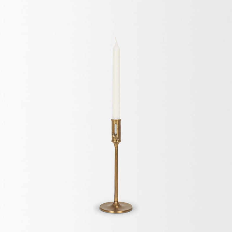 10" Antiqued Brass Metal Tabletop Taper Candlestick Homeroots Home Decor