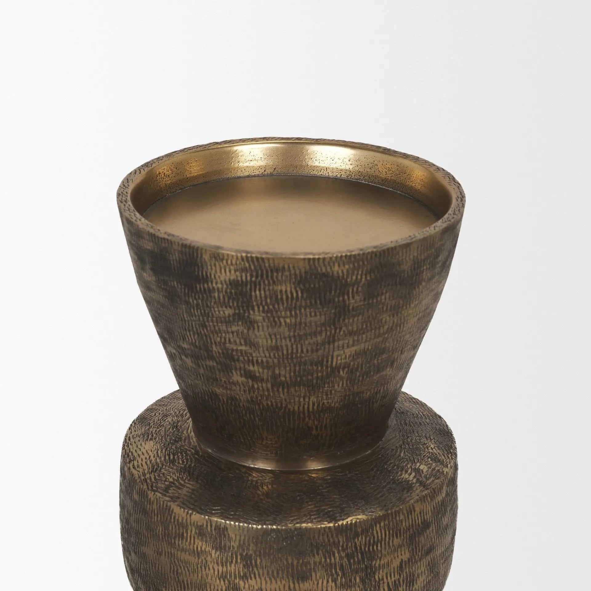 10" Antiqued Gold Metal Tabletop Votive Candle Holder Homeroots Home Decor