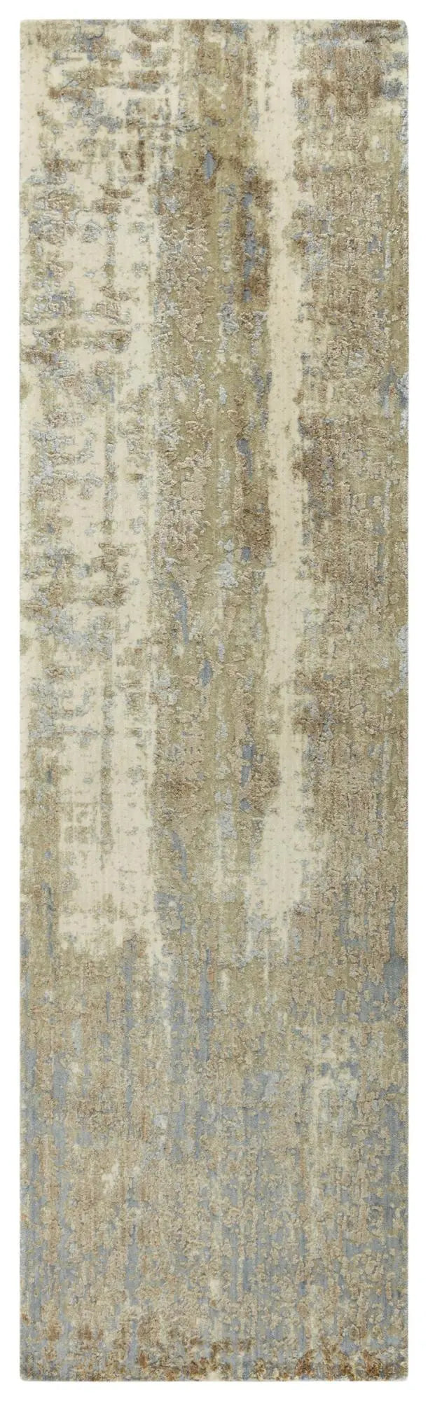 10' Beige Gray And Ivory New Zealand Lambs Wool Abstract Hand Carved Handmade Area Rug Homeroots Home Decor