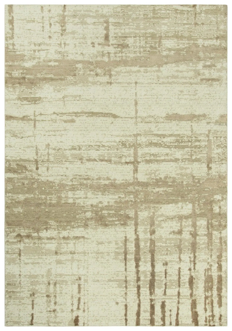 10' Beige Ivory And Tan New Zealand Lambs Wool Abstract Hand Carved Handmade Area Rug Homeroots Home Decor
