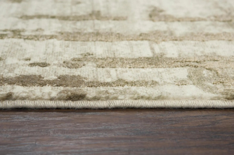 10' Beige Ivory And Tan New Zealand Lambs Wool Abstract Hand Carved Handmade Area Rug Homeroots Home Decor