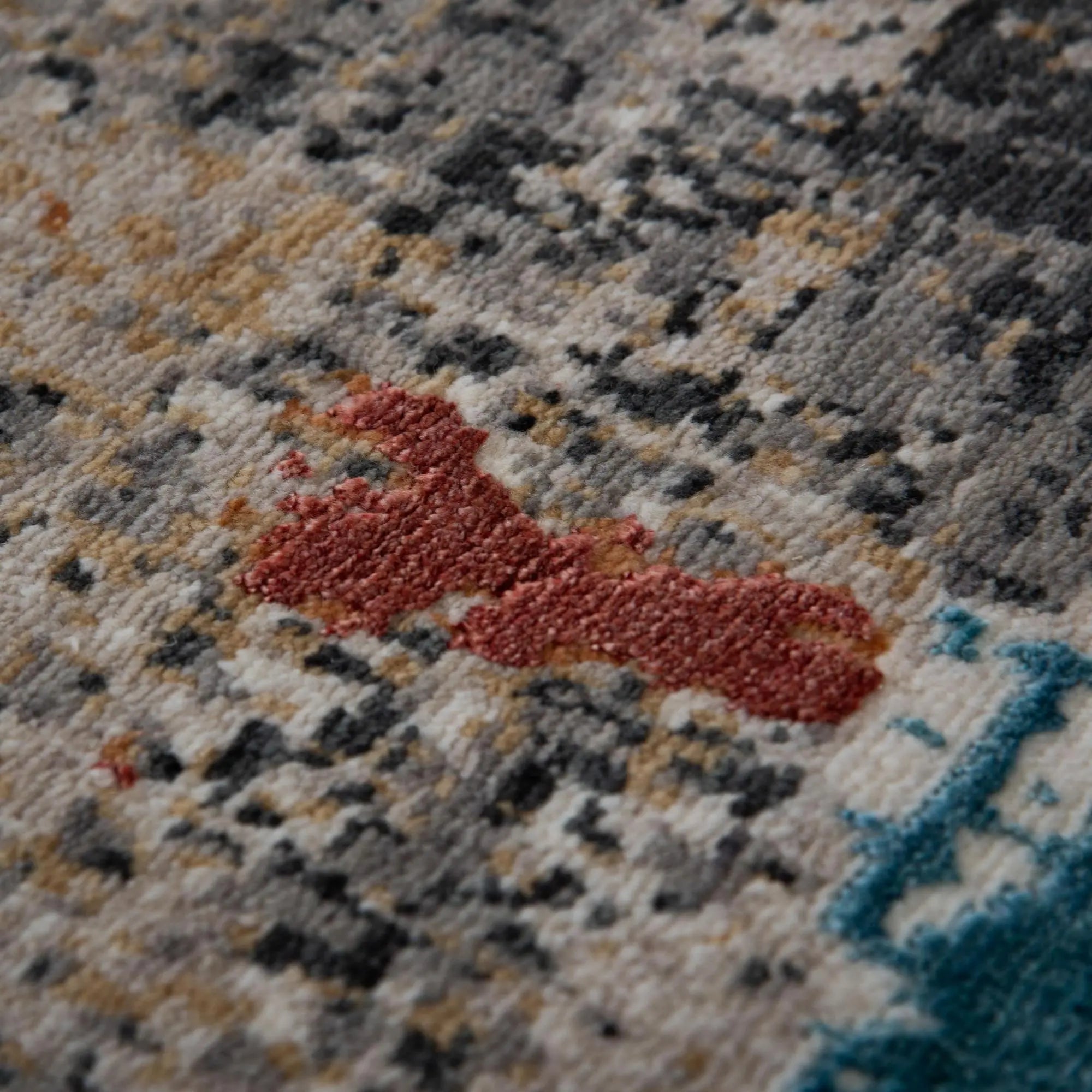 10' Beige Yellow Orange Blue Ivory Gray Charcoal And Red New Zealand Lambs Wool Abstract Hand Carved Handmade Area Rug Homeroots Home Decor