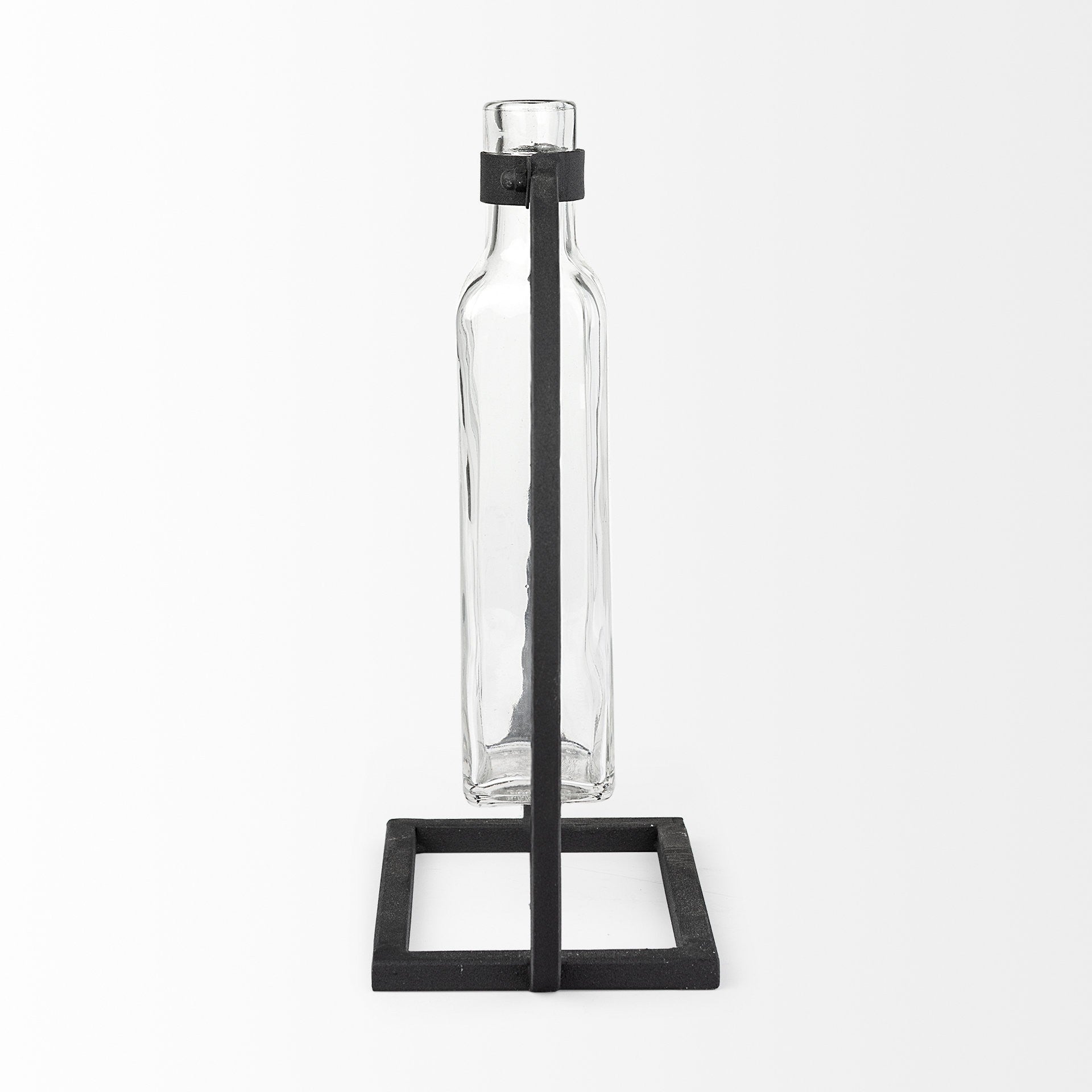 10" Black Abstract Cylinder Metal Table Vase Homeroots Home Decor