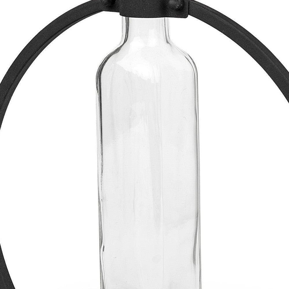 10" Black Abstract Cylinder Metal Table Vase Homeroots Home Decor