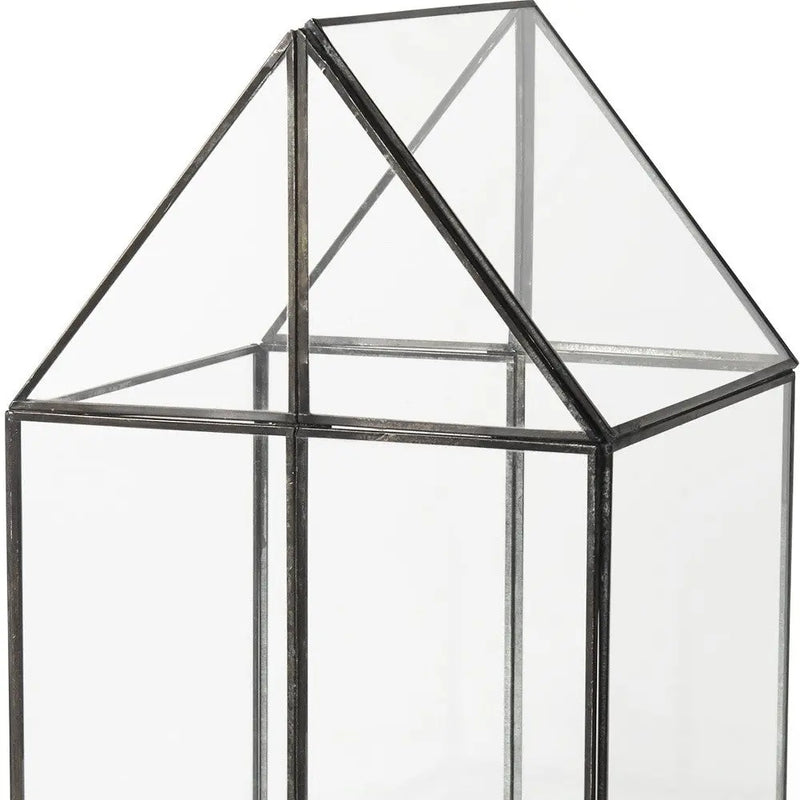10" Black And Clear Glass And Metal Box Homeroots Office