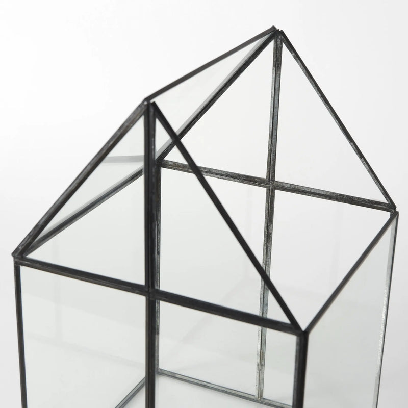 10" Black And Clear Glass And Metal Box Homeroots Office