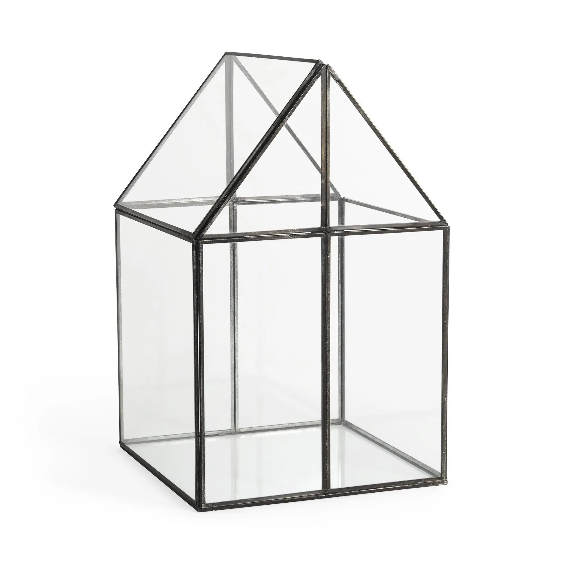 10" Black And Clear Glass And Metal Box Homeroots Office