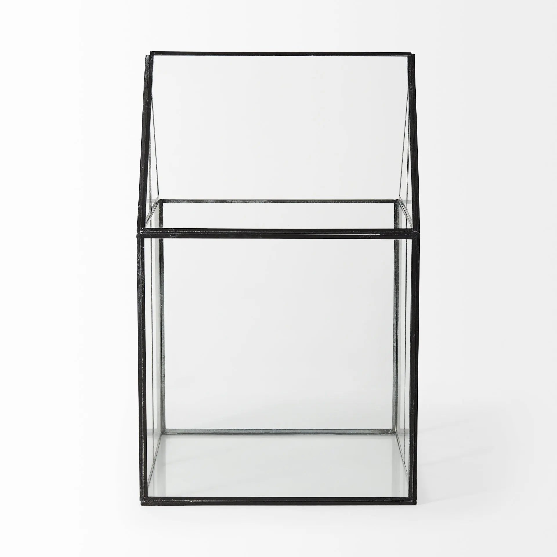 10" Black And Clear Glass And Metal Box Homeroots Office