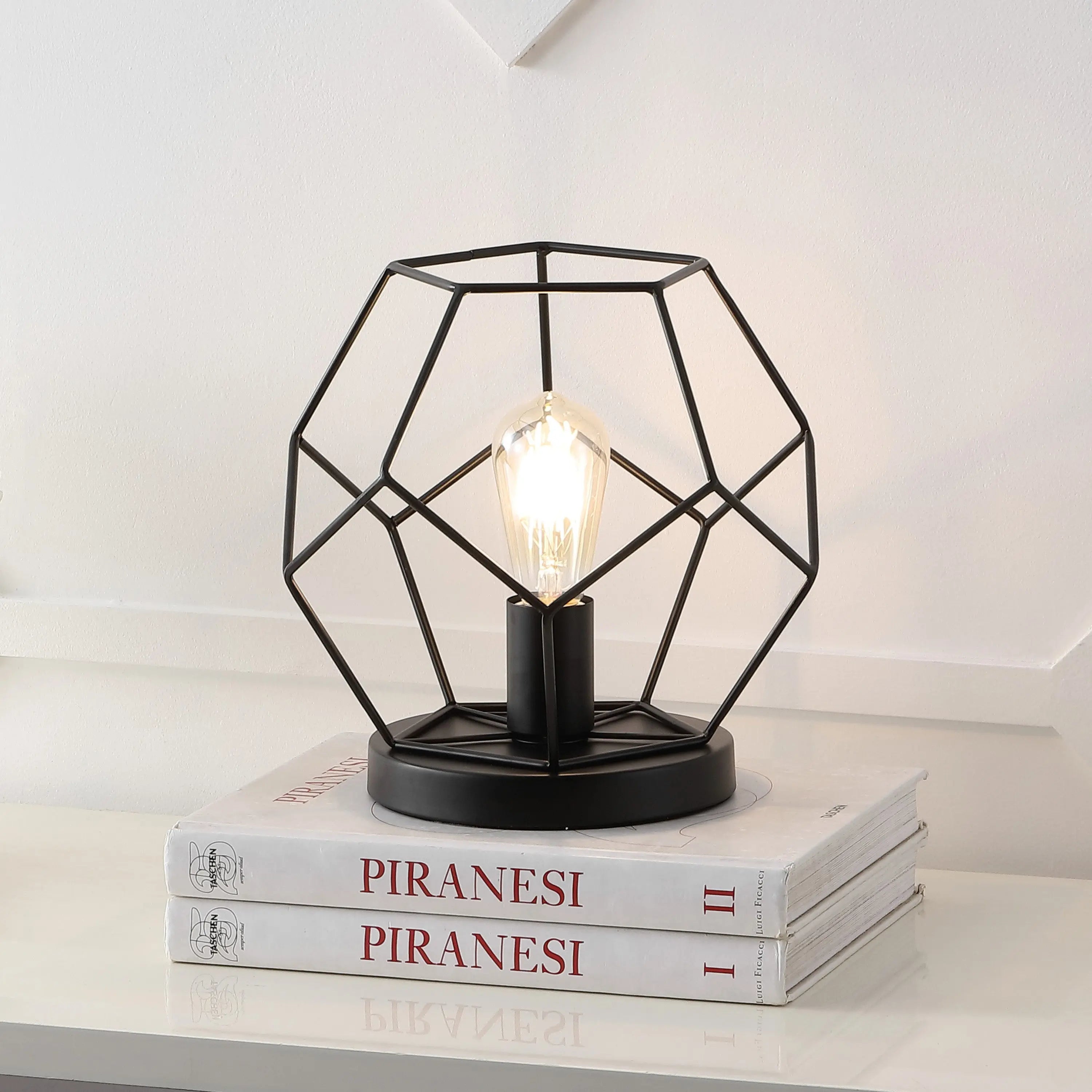 10" Black Geometric Table Lamp Homeroots Lighting