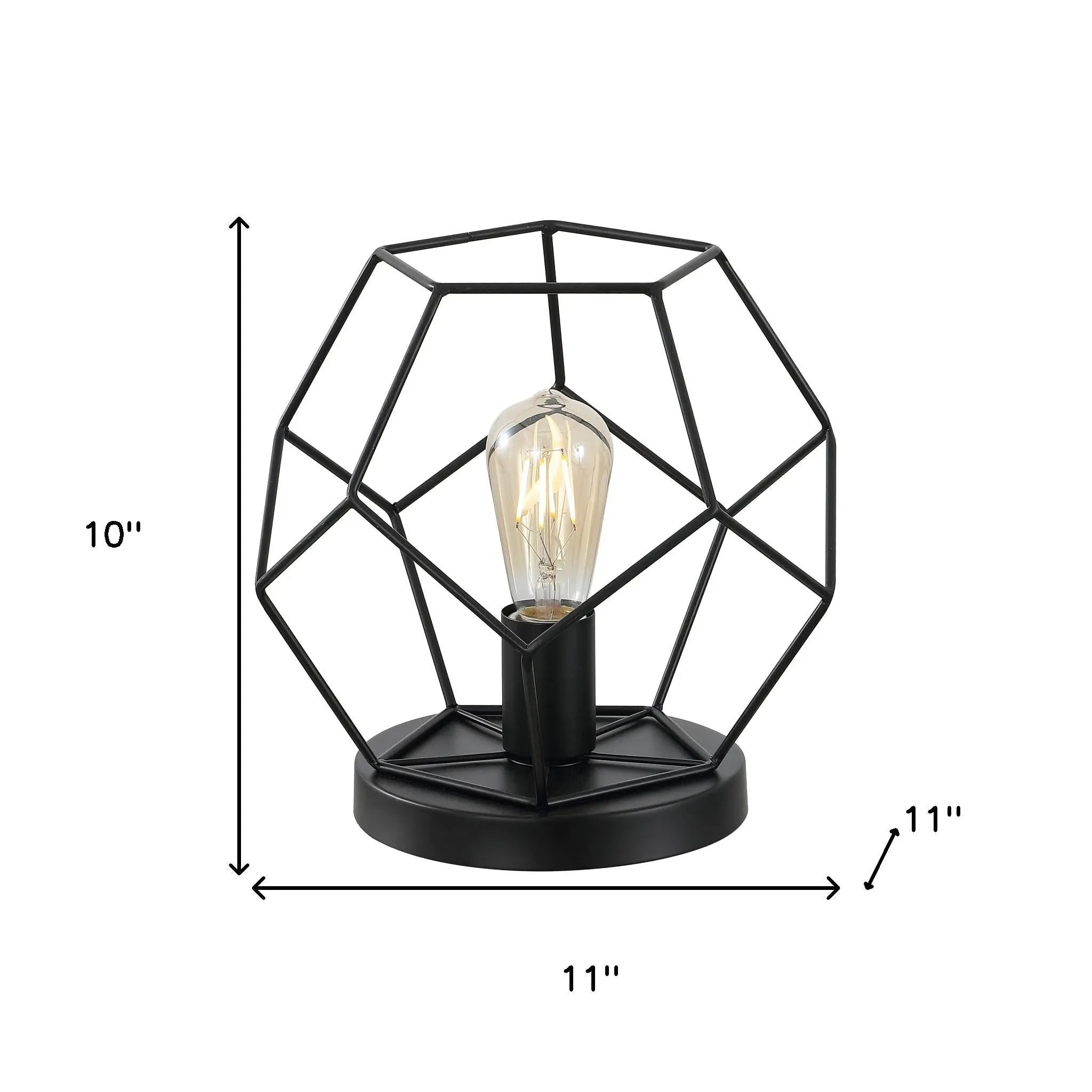 10" Black Geometric Table Lamp Homeroots Lighting