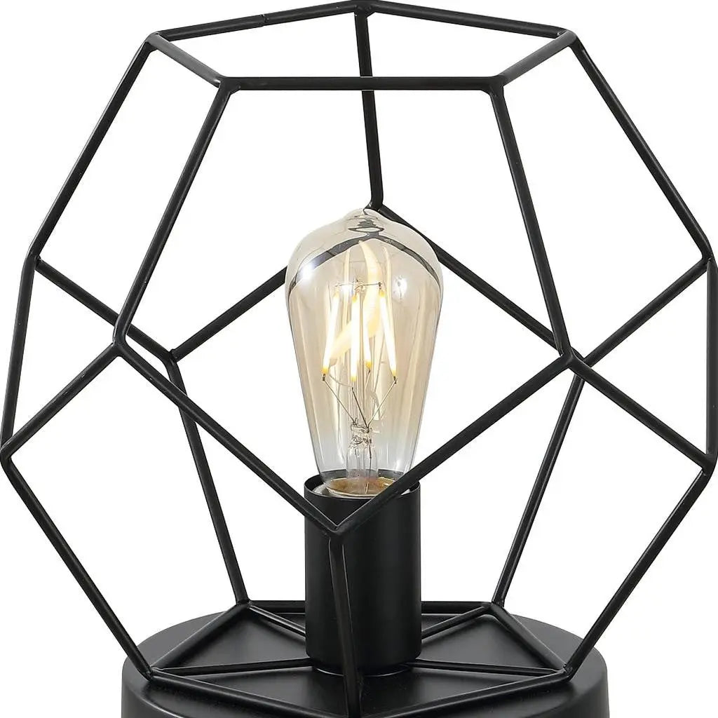 10" Black Geometric Table Lamp Homeroots Lighting
