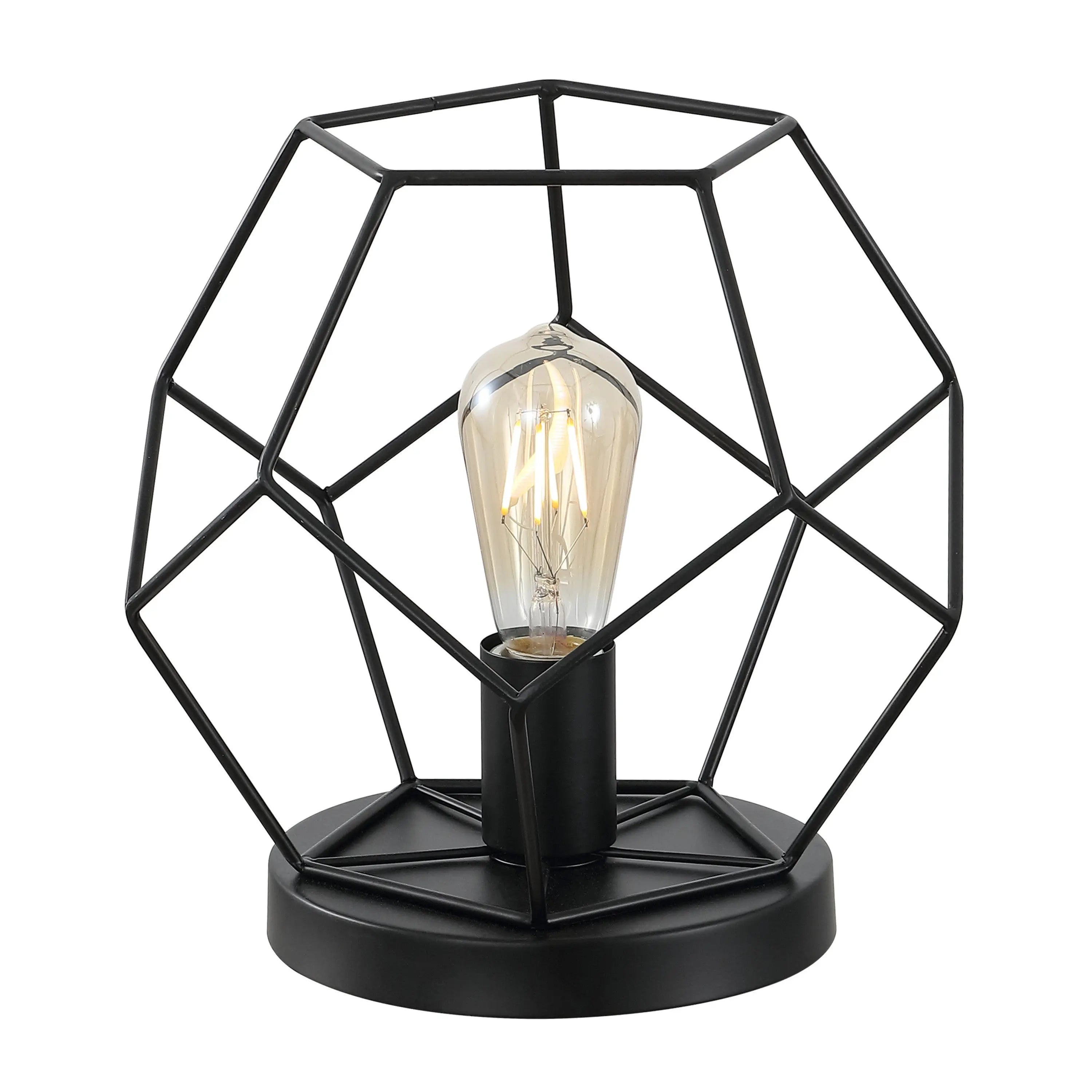 10" Black Geometric Table Lamp Homeroots Lighting