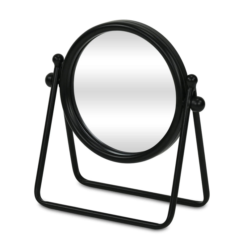 10" Black Metal Round Framed Adjustable Makeup Shaving Tabletop Mirror Homeroots Bed & Bath