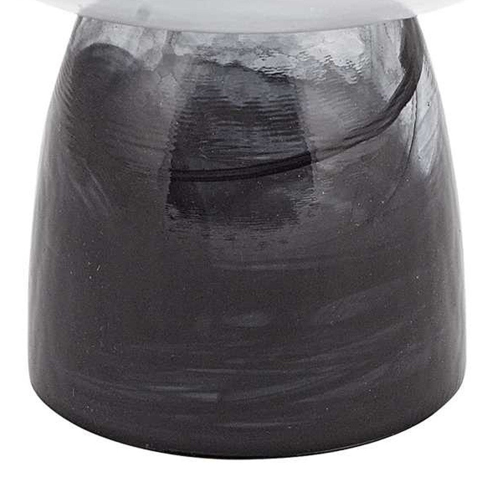 10" Black and Gray Swirl Mouth Blown Glass Footed Centerpiece Bowl Homeroots Kitchen & Dining