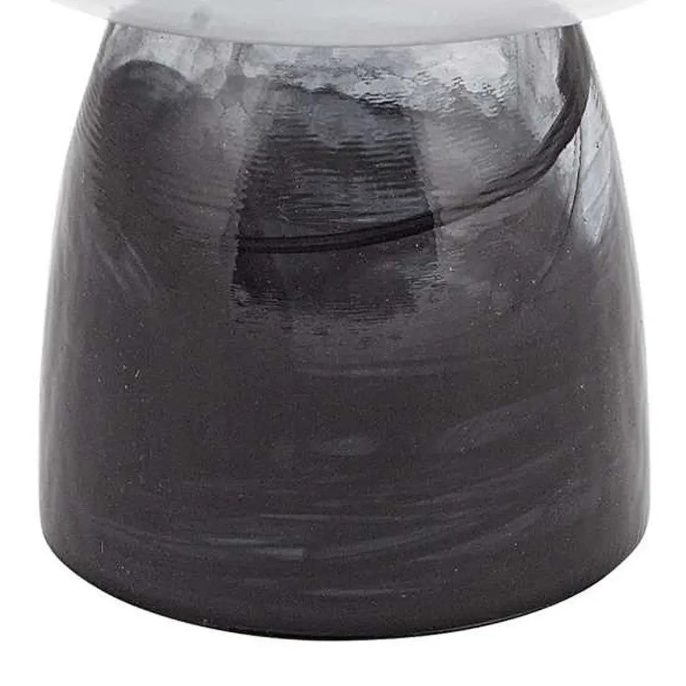 10" Black and Gray Swirl Mouth Blown Glass Footed Centerpiece Bowl Homeroots Kitchen & Dining
