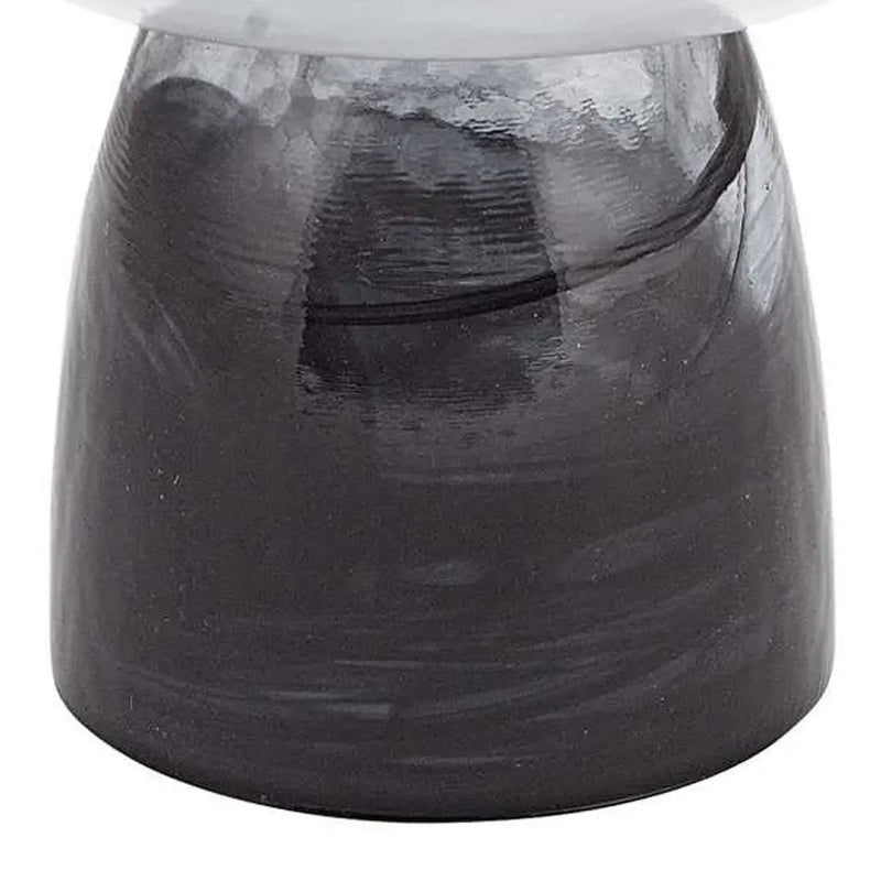 10" Black and Gray Swirl Mouth Blown Glass Footed Centerpiece Bowl Homeroots Kitchen & Dining