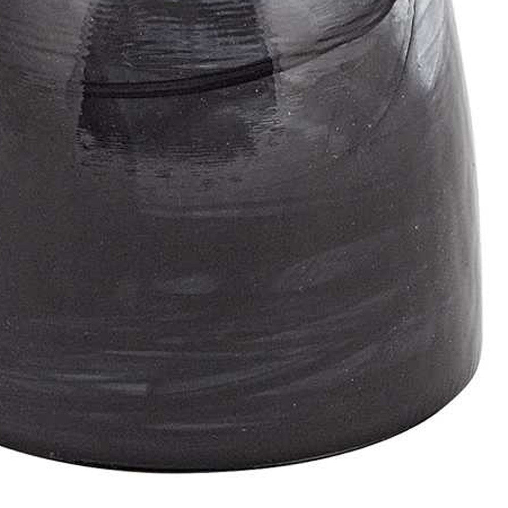 10" Black and Gray Swirl Mouth Blown Glass Footed Centerpiece Bowl Homeroots Kitchen & Dining