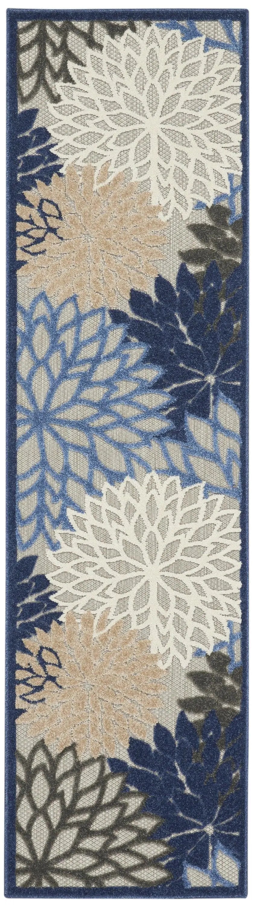 10' Blue And Gray Indoor Outdoor Area Rug - GreatEagleInc