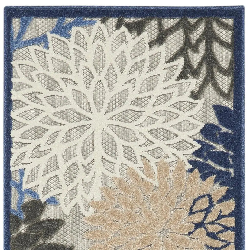 10' Blue And Gray Indoor Outdoor Area Rug - GreatEagleInc