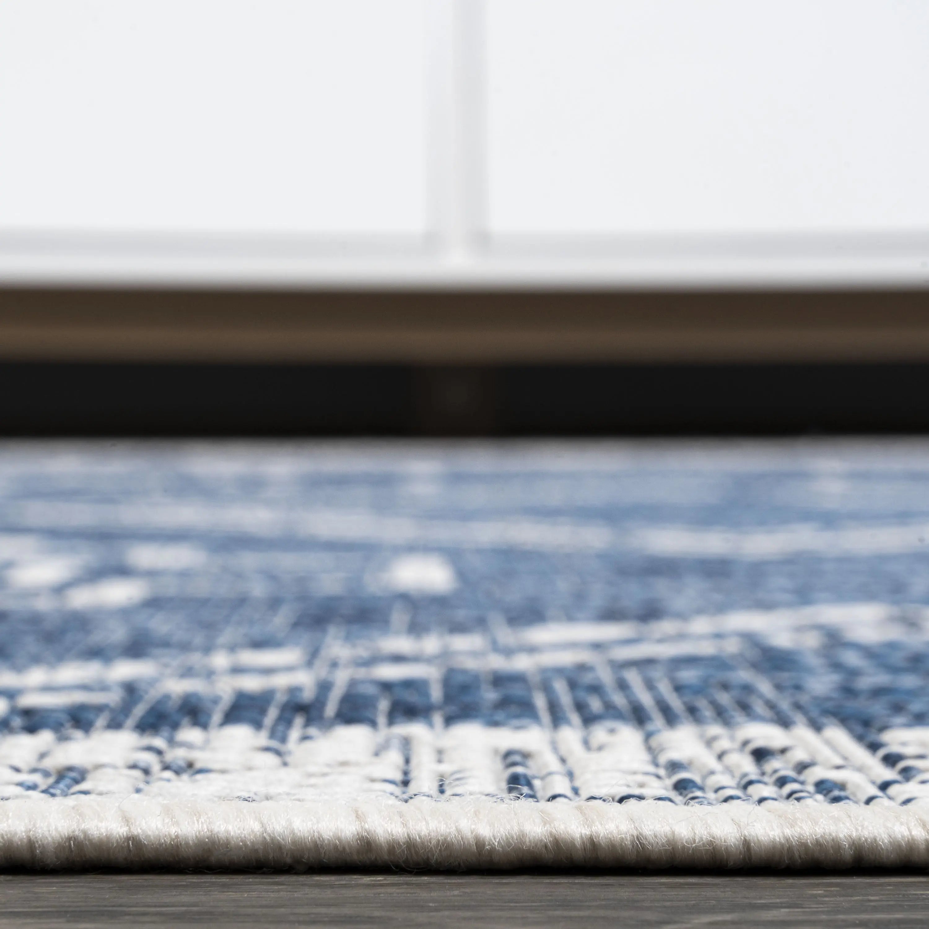 10' Blue And Ivory Moroccan Indoor Outdoor Runner Rug Homeroots Outdoor