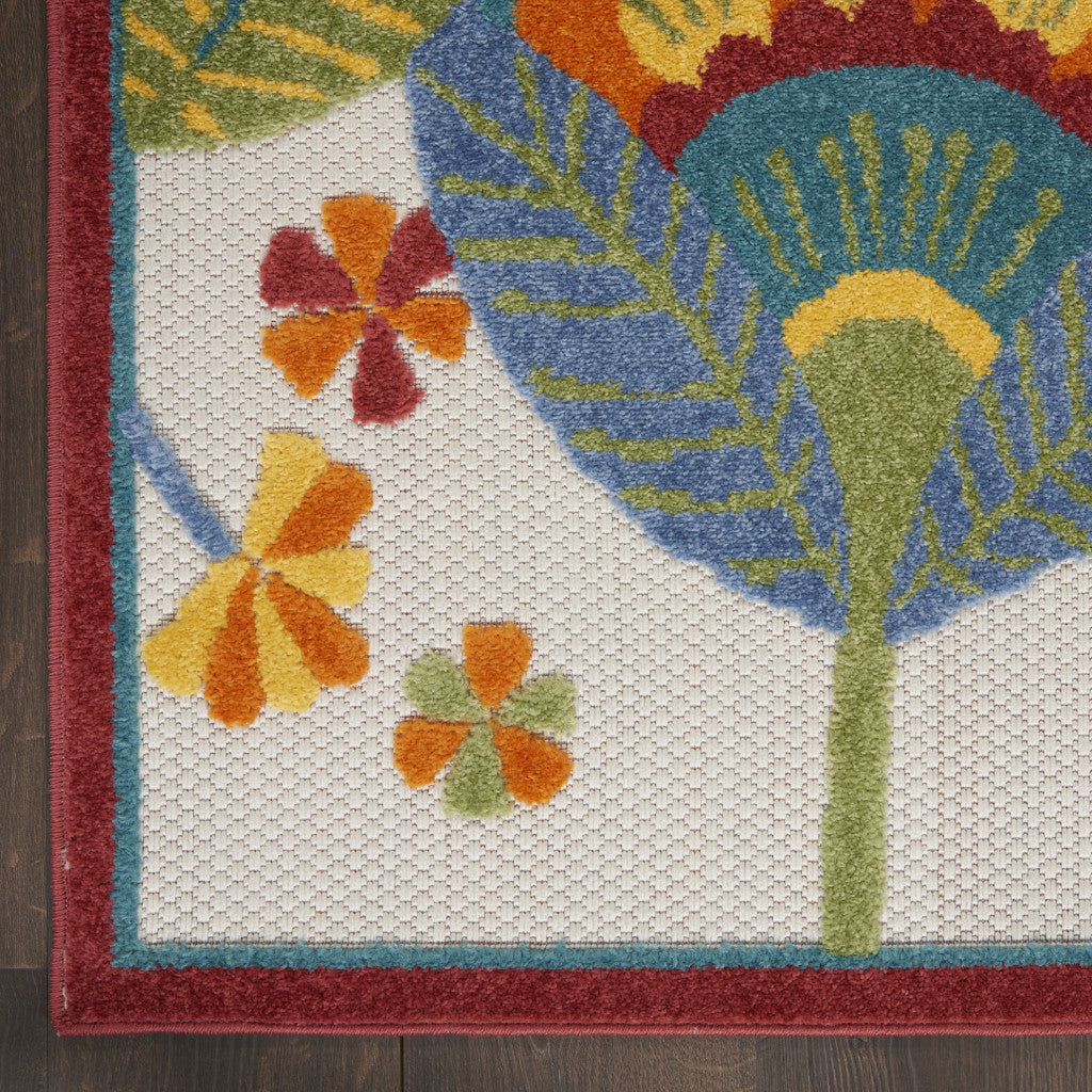 10' Blue And Yellow Indoor Outdoor Runner Rug - GreatEagleInc