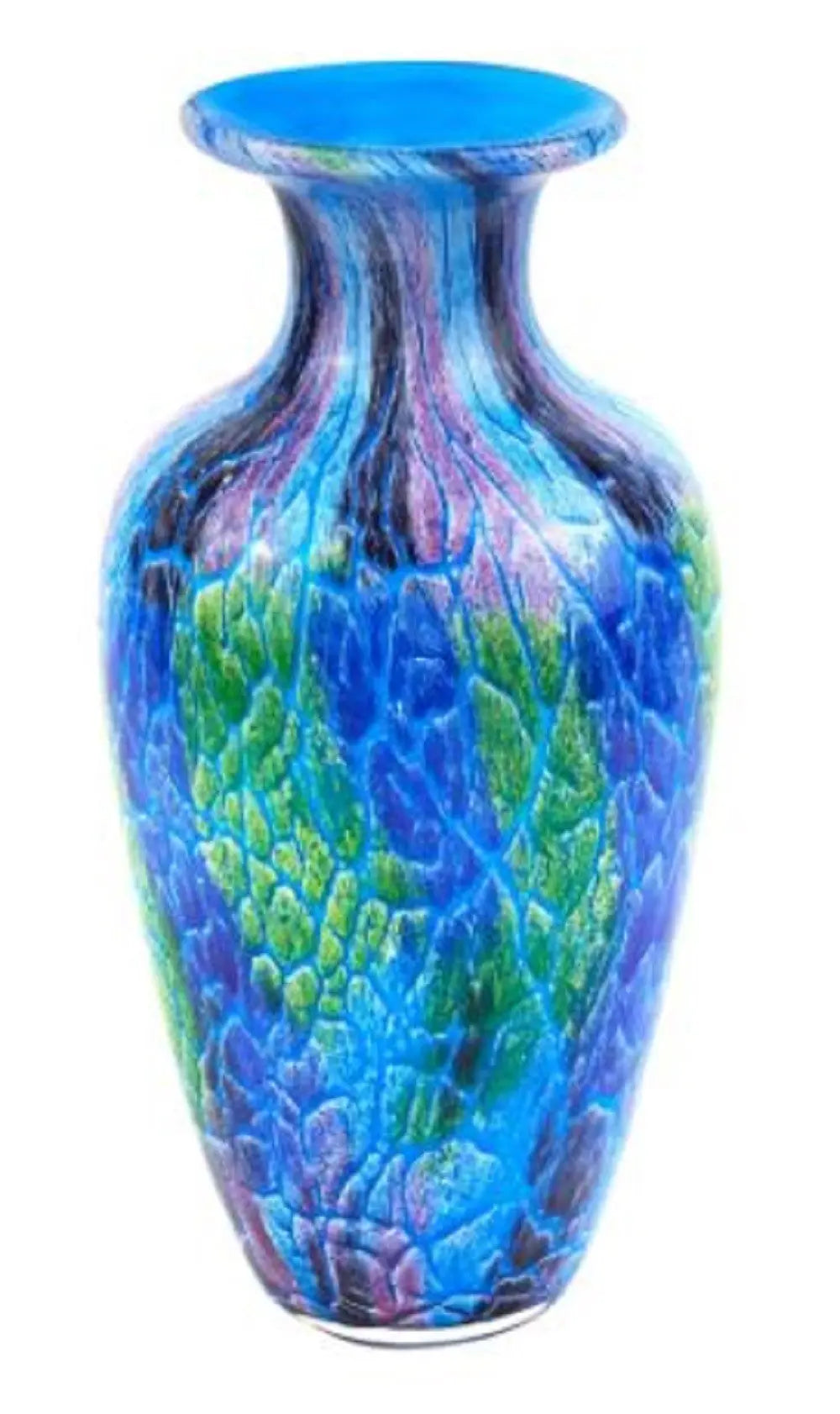 10" Blue and Green Glass Abstract Round Table Vase Homeroots Home Decor