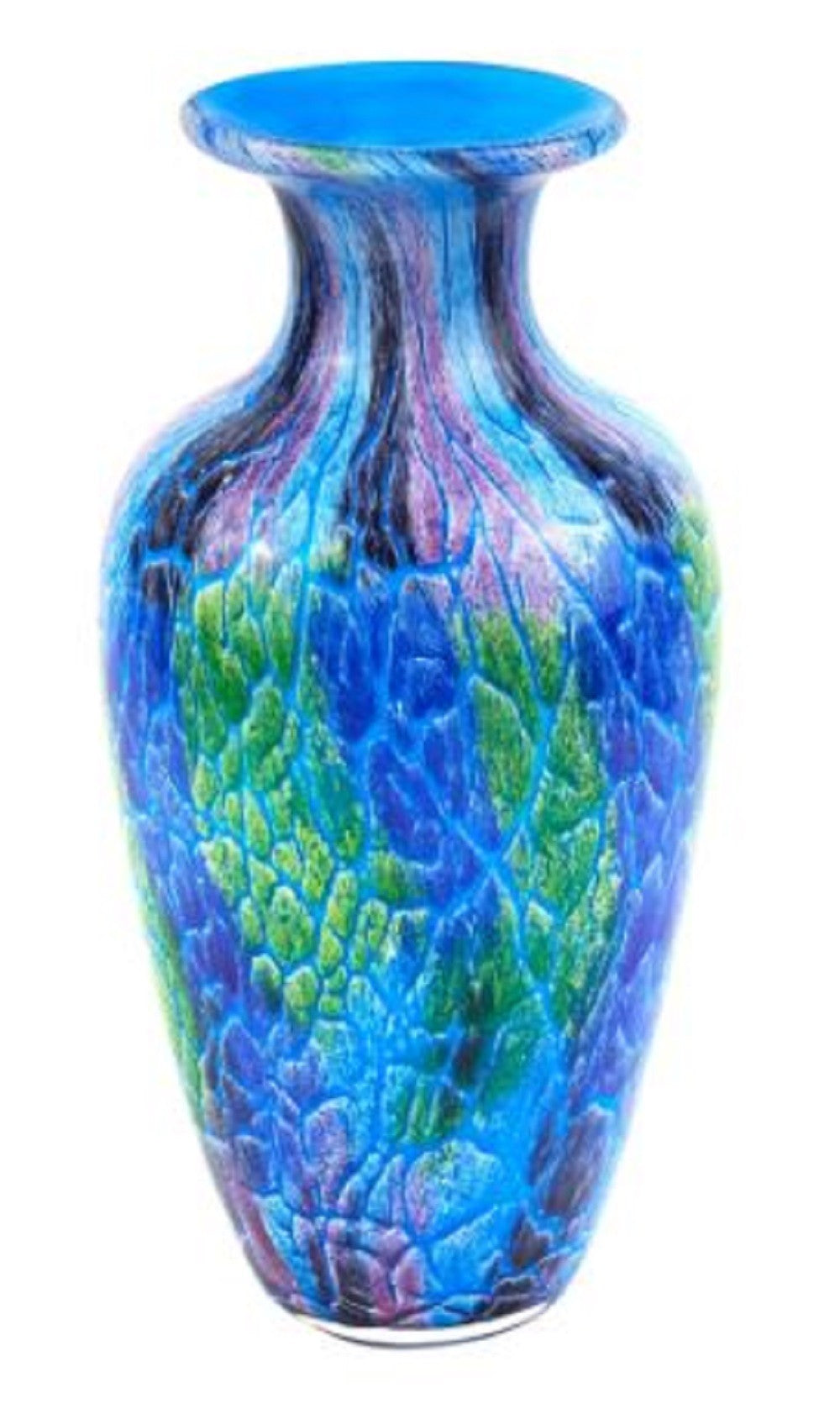 10" Blue and Green Glass Abstract Round Table Vase Homeroots Home Decor
