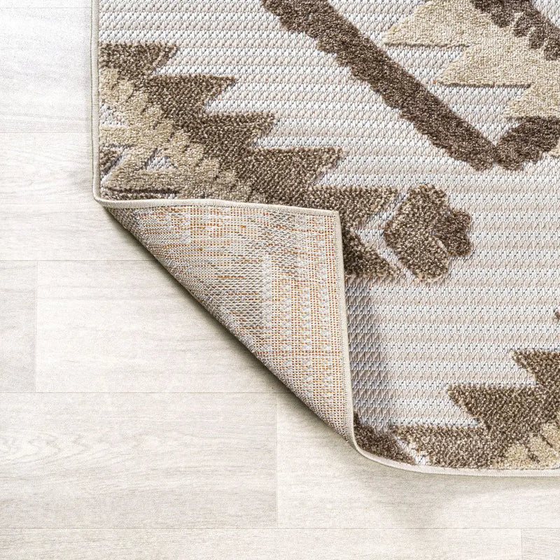 10' Brown And Ivory Moroccan Indoor Outdoor Runner Rug Homeroots Outdoor