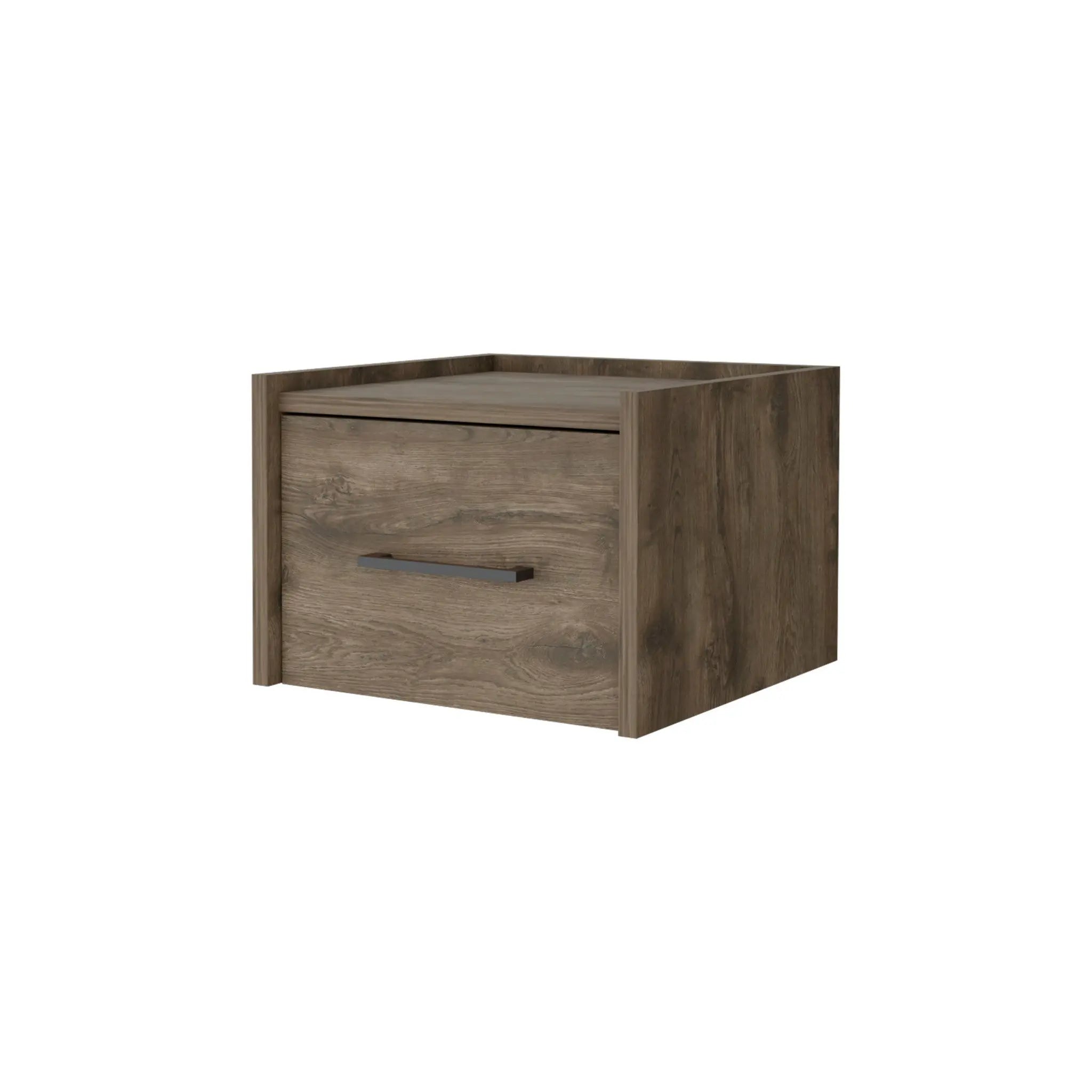 10" Brown Wood One Drawer Floating Nightstand Homeroots Bed & Bath