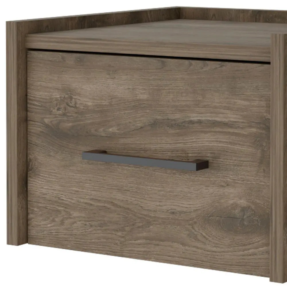 10" Brown Wood One Drawer Floating Nightstand Homeroots Bed & Bath