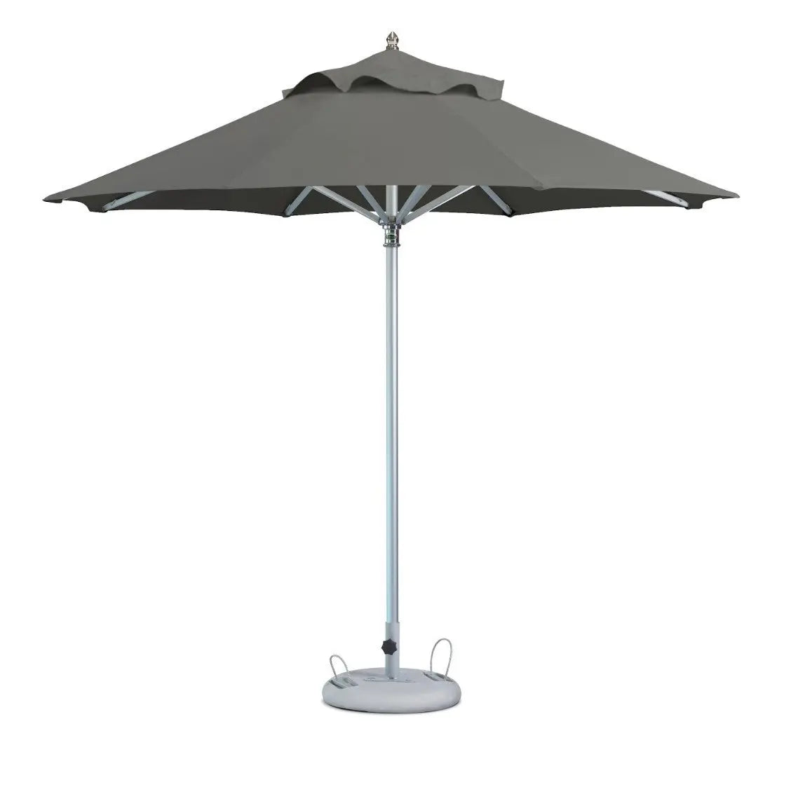 10' Charcoal Polyester Round Market Patio Umbrella Homeroots Outdoor