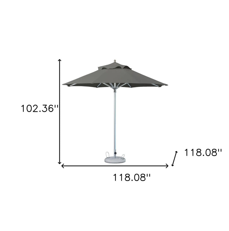 10' Charcoal Polyester Round Market Patio Umbrella Homeroots Outdoor