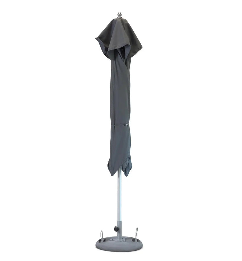 10' Charcoal Polyester Round Market Patio Umbrella Homeroots Outdoor