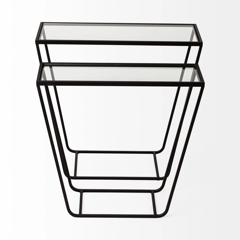 10" Clear Glass Frame Console Table - GreatEagleInc