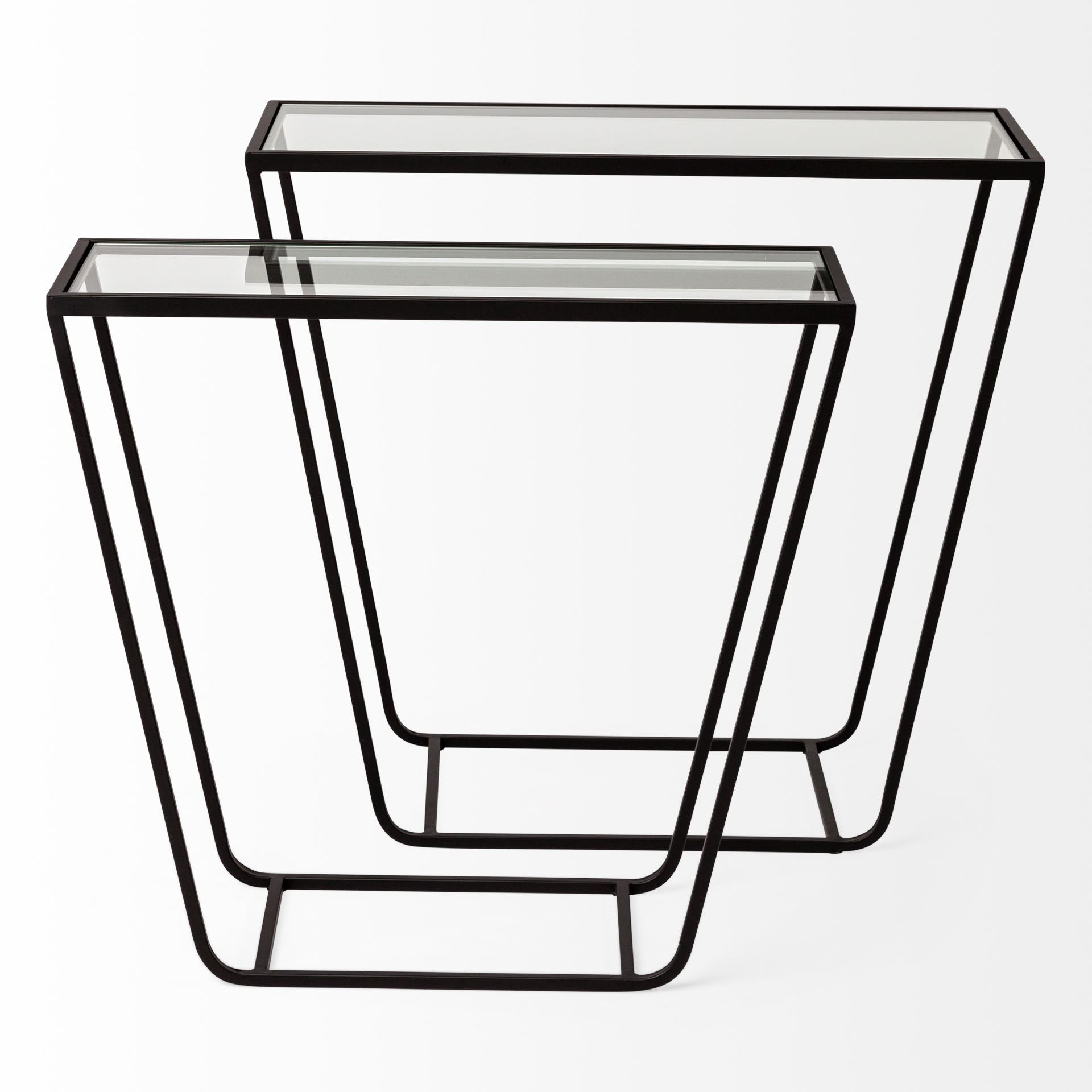 10" Clear Glass Frame Console Table - GreatEagleInc
