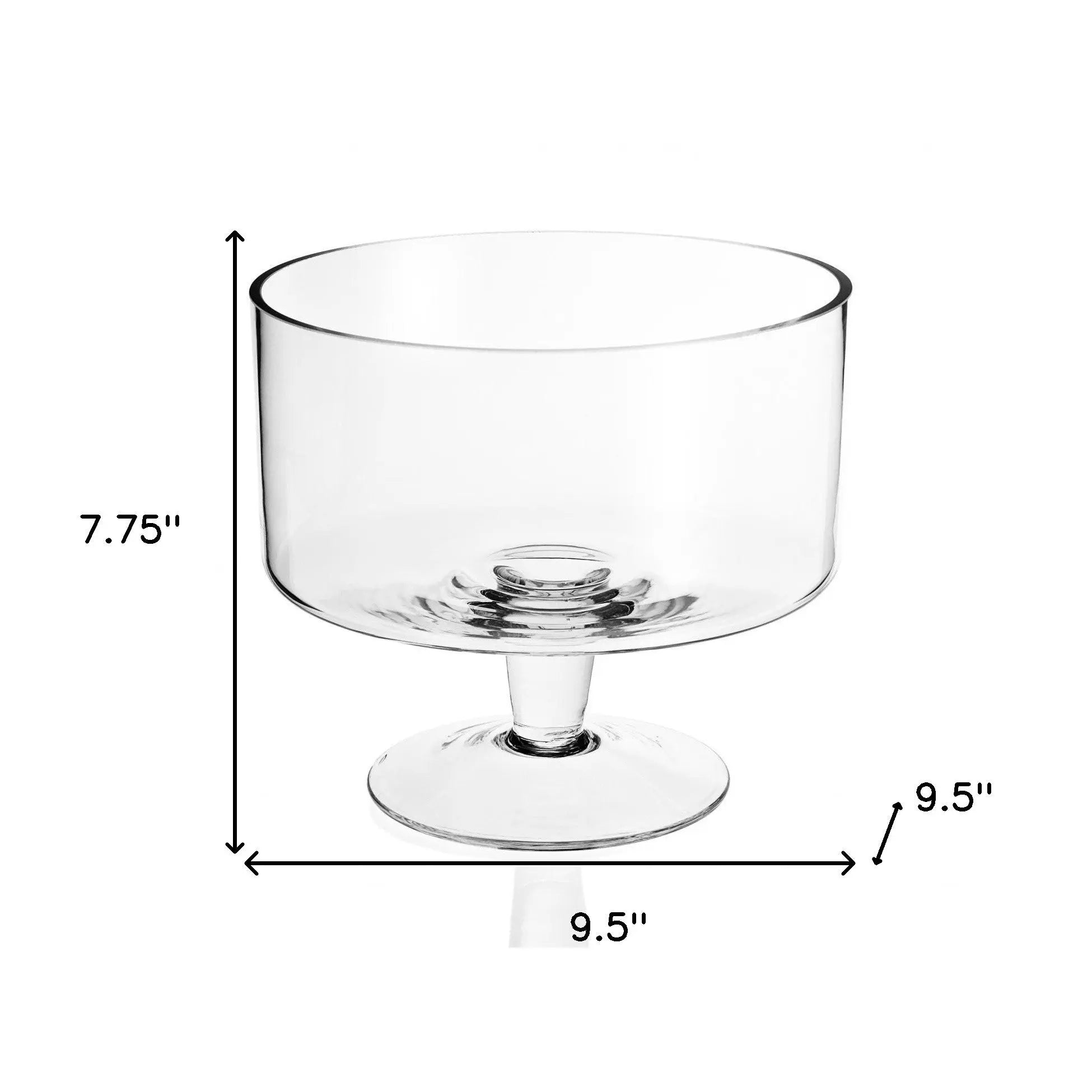 10" Clear Mouth Blown Crystal Round Trifle Bowl Homeroots Kitchen & Dining