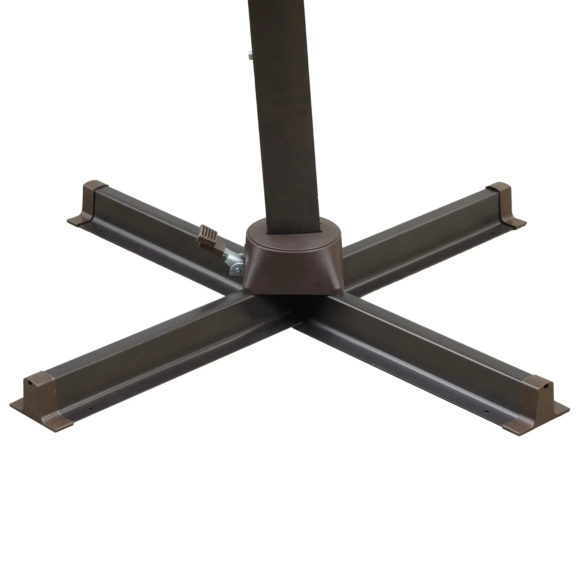 10' Dark Gray Polyester Square Tilt Cantilever Patio Umbrella With Stand Homeroots Outdoor